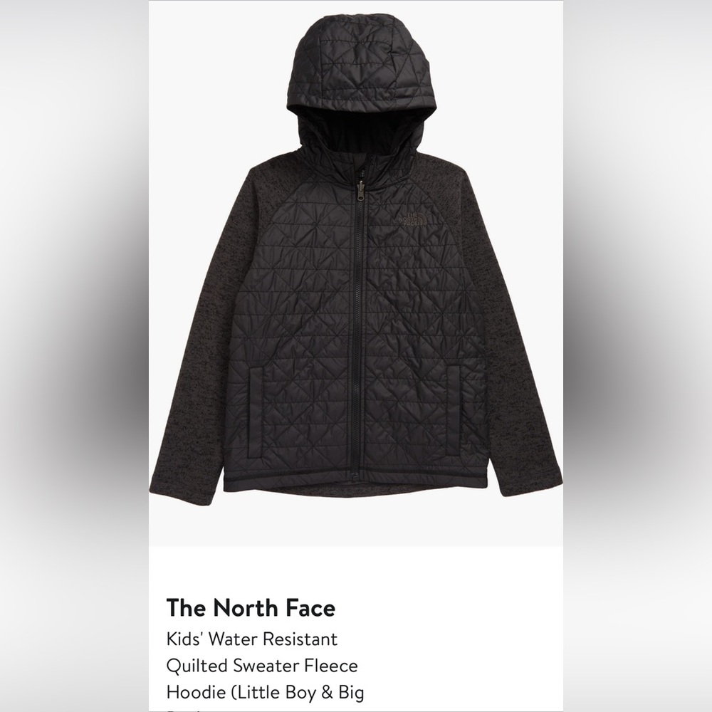 The North Face Boys' Black Quilted Jacket Size M (10/12)